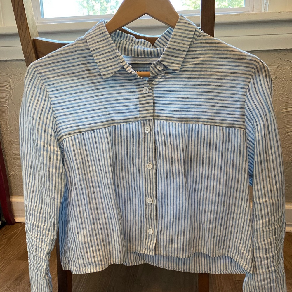 Reformation Cropped button up